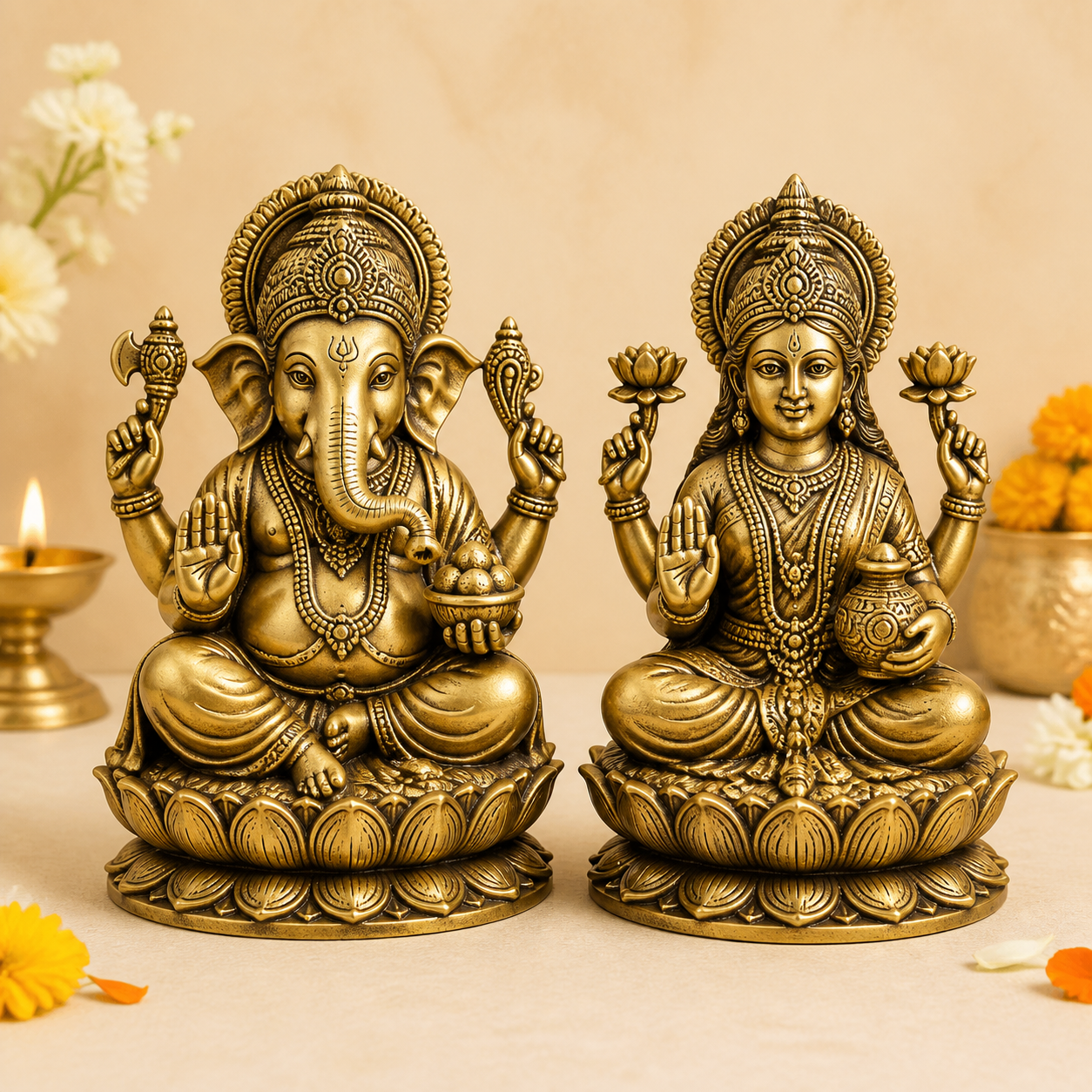 Ganesha Lakshmi Idol Set
